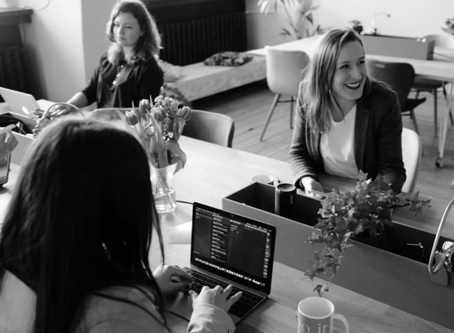 women working in a office